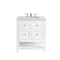 James Martin Vanities Breckenridge 30in Single Vanity, Bright White w/ 3 CM Carrara Marble Top 330-V30-BW-3CAR - alternate 1